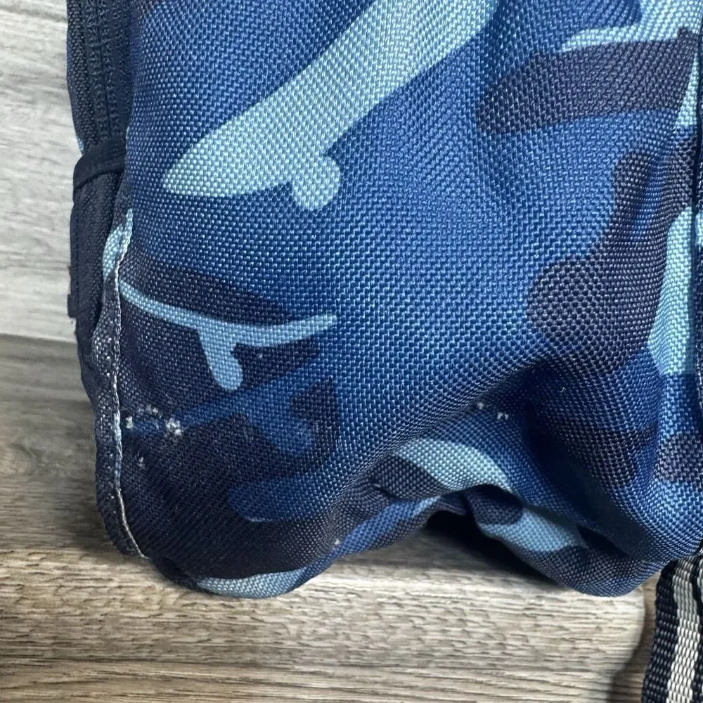 Pottery Barn Kids Mackenzie Navy Blue Skateboard Camo Backpack Small Embroidered